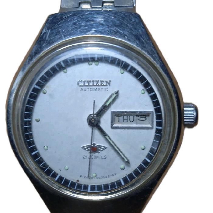 Citizen Jam Tangan Wanita Vintage Automatic 74-7394 All Original Mesin 21 Jewels Day-Date Kondisi Ba