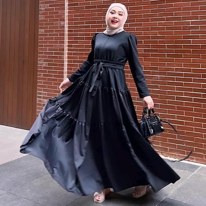 KAISYA DRESS - gamis simple elegan- gamis lebaran - dress lebaran- dress kondangan -dress kekinian