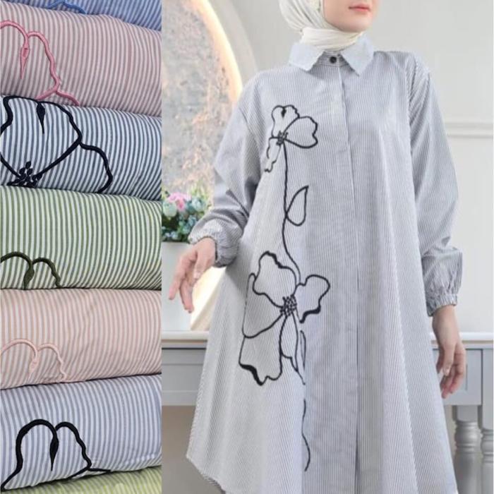 Tunik WINODY Salur  Ld 110cm Pb 95 cm Baju