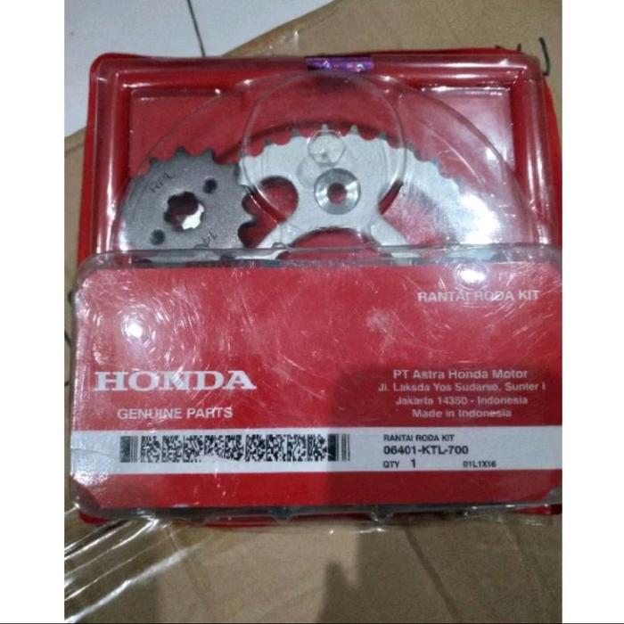 gearset gear set girset gir set depan belakang set rantai Supra fit new supra x 125 ori ahm honda