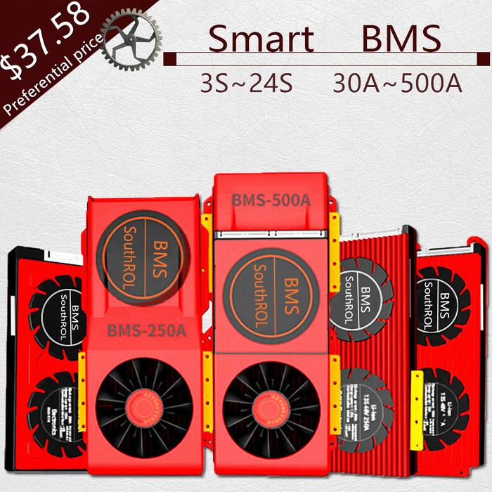 Smart BMS 12V 36V 48V 30A 60A 80A 100A 120A 150A 200A LiFePo4 Li-Ion