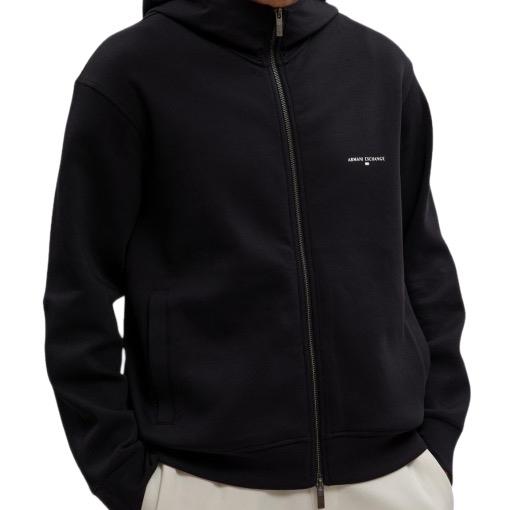 JACKET HOODIE AX ARMANI EXCHANGE URBAN SILOR BLACK ORIGINAL AUTHENTIC