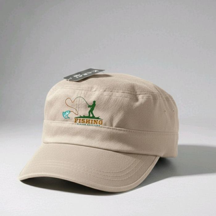 Topi Mancing Komando Logo Mancing dengan Desain Fishing dan Logo Menyenangkan