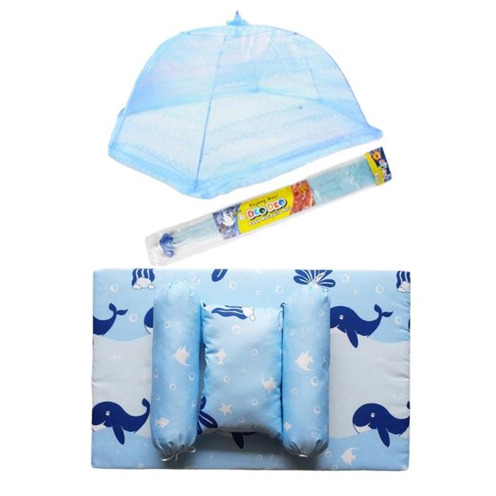 New Kasur Bayi 1 Set Kelambu Kasur Bayi Baru Lahir + Kojong Kasur Bayi 1 Set Lengkap Dengan Bantal D