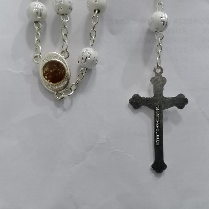 TERLARIS Rosario Jerusalem asli  ada plus tanah asli Yerusalem 8mm READY