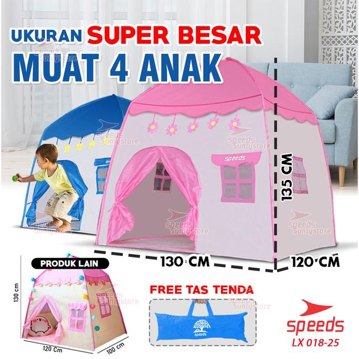 Tenda Princes Mainan Luar Ruang Rumah Berkemah Indoor Outdoor 4orang Tenda Besar