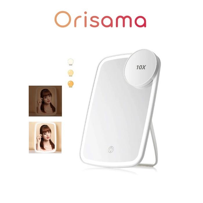 Cermin LED / Cermin Lampu LED / Cermin Make up Meja Dengan Lampu LED Tombol Touch Screen Charge USB