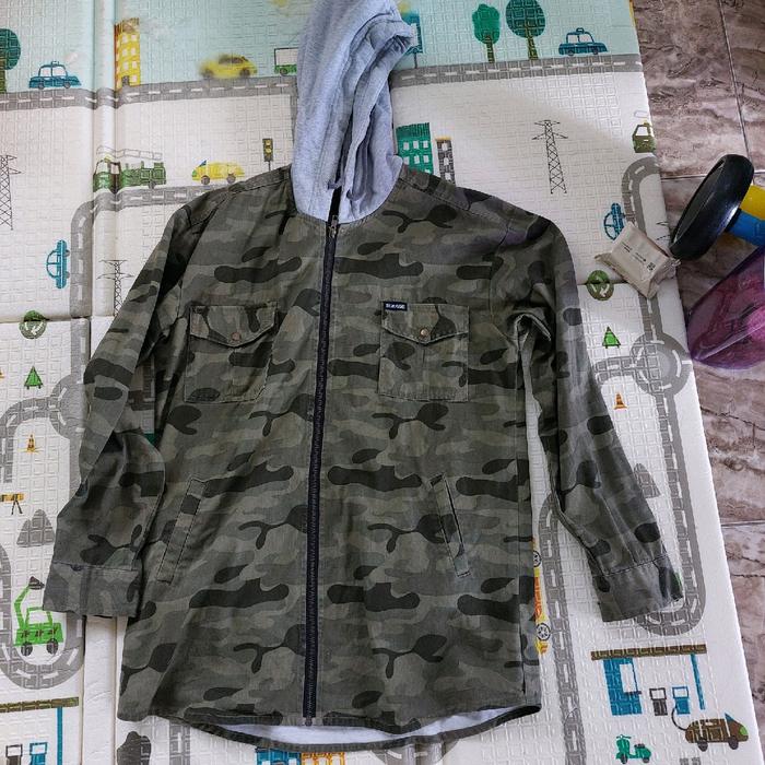 Jaket Hoodie Starcross Loreng/Camo Ukuran L - Parka, Pria, Parasut, Waterproof, Casual, Wanita, Swea