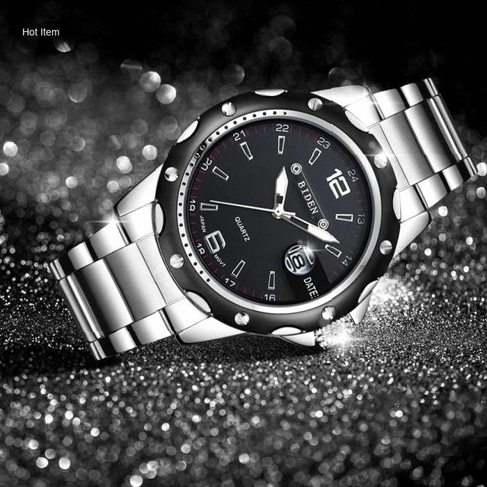 【003 Price has been changed, hurry up and buy】BIDEN Men's Casual Stainless Steel Strap Automatic Dat