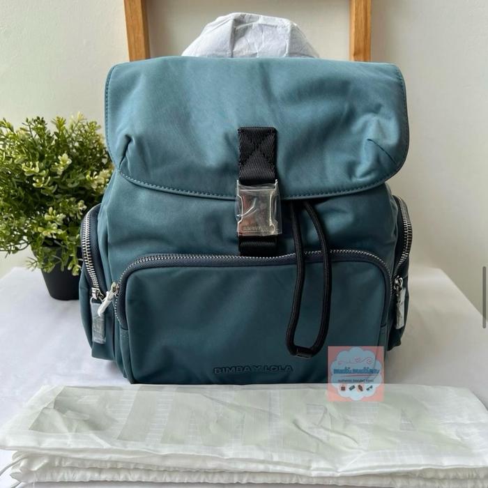 BYL Medium Blue Nylon Nylon Pocket Backpack