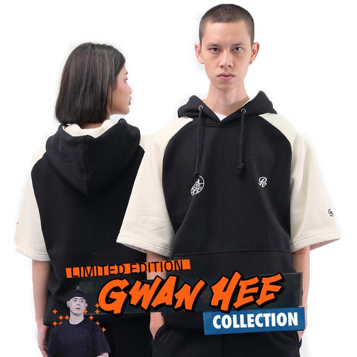 Russ X Gwan Hee Short Sweater Hoodie Trainer Black Distro Fleece Nyaman