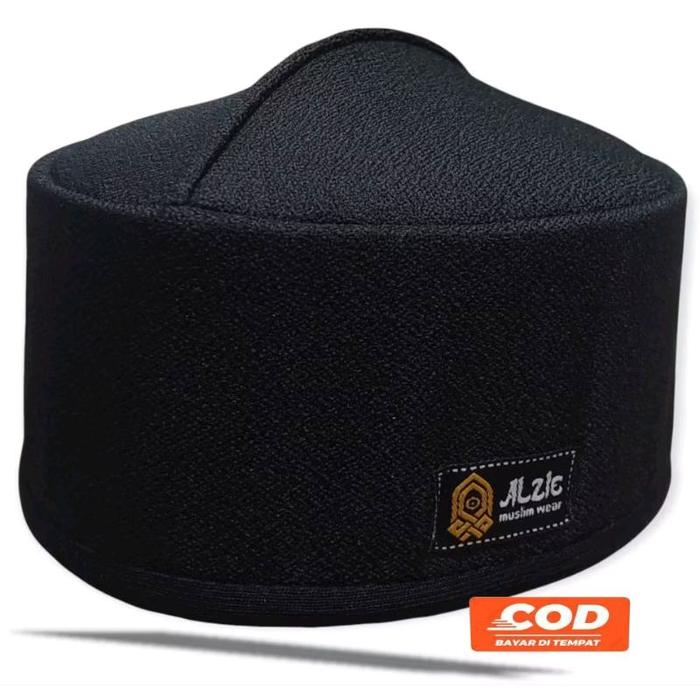 peci asagofah turky polos premium al-zie termurah Muslim Peci Motif Hitam Dewasa Kopiah