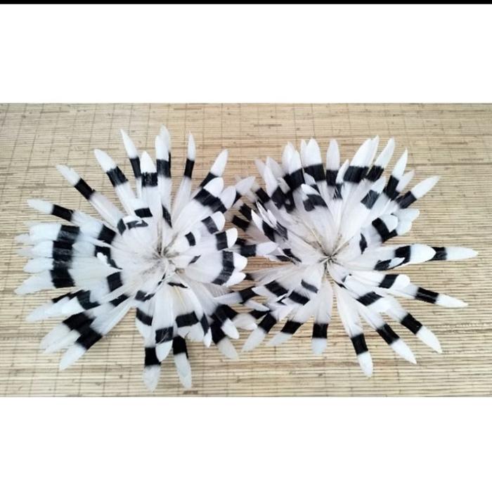 Manika Kaltim - (Sepasang) Kirip cincin Etnik Dayak / Cincin bulu tangan / Cincin Bulu Burung untuk 