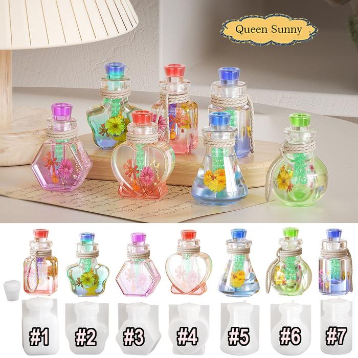 Cetakan Resin Wishing Bottle - Wish Bottle Botol Aromaterapi Parfum Botol Kecil Shaker Quicksand Mol