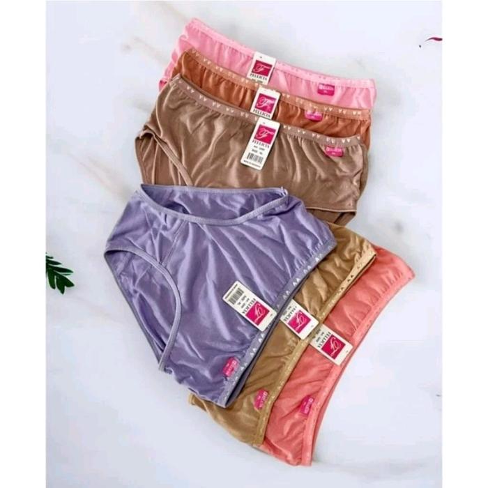6PCS cd wanita bahan katun Polyester cd Felicia bahan adem nyaman
