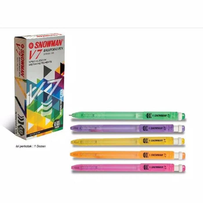 [ PACK ] Ballppoint Pulpen 0,7 - Snowman V7 MURAH!