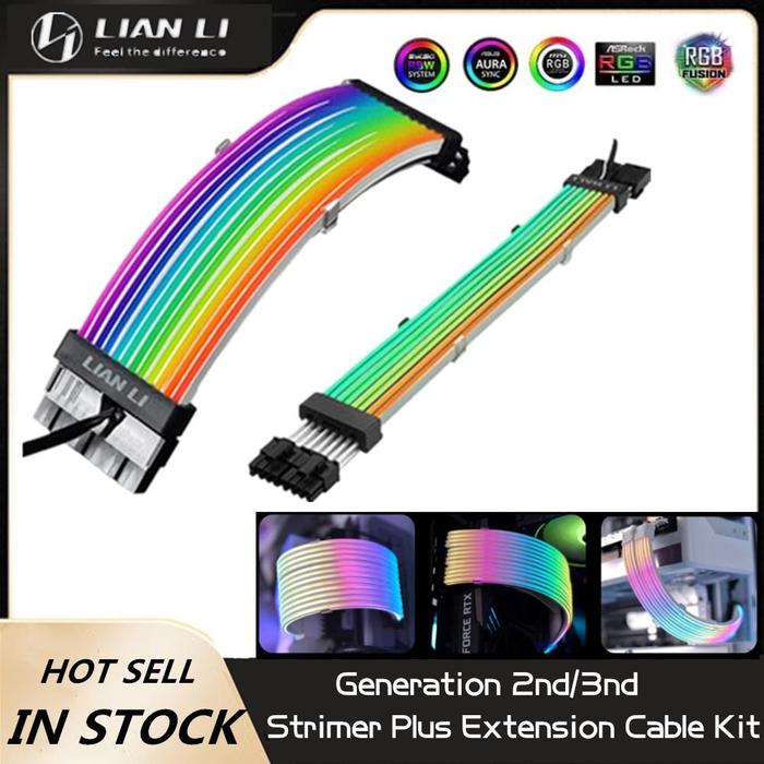 LIAN LI Strimer Plus V1 V2 Extension Cable Kit,ATX 24PIN/ GPU