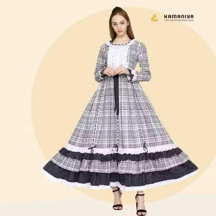 [KAMANIYA]DEWARI TARTAN LONG DRESS