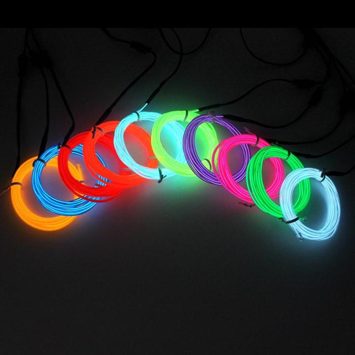Car Interior EL Wire String Strip Rope Tube Light Neon Light