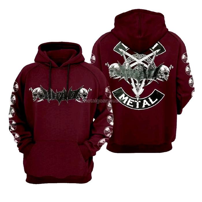 Jihad - logo maroon Hoodie - hoodie Katun combed pria  Santai / Sweater distro metal  Fleece Keren