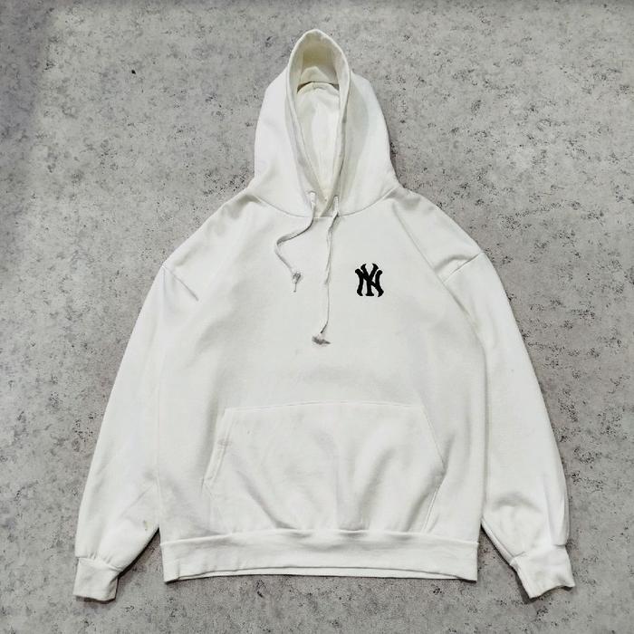 pullover hoodie putih BEAT NY jemper pria logo bordir murah bagus