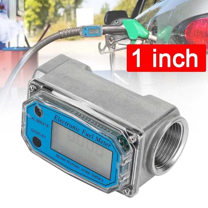 Digital Turbine Flow Meter Turbin Display Lcd 1inch Fuel Fuelmeter Alat Ukur Laju Aliran Solar Bensi