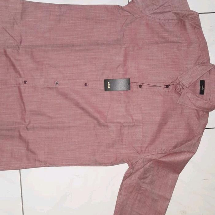 Kemeja Lengan Panjang Merk COLE Pria Dewasa Baju Katun Kerah Kancing Cowok