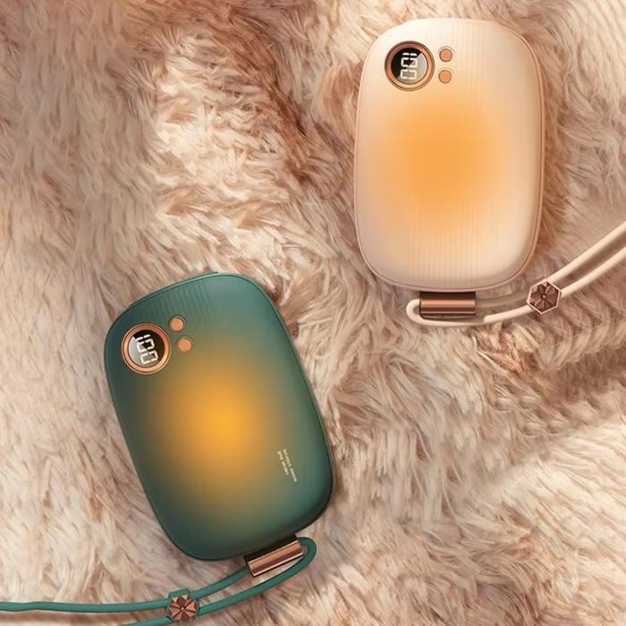 10000mAh Pocket Hand Warmer 2IN1 Power Bank Mini Electric Hand Warmer USB Rechargeable Heater Househ