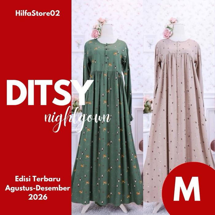 DITSY Nightgown Size M - Daster Viscose - Dress Bumil Busui - Gamis Ditsy by Ditsy Official