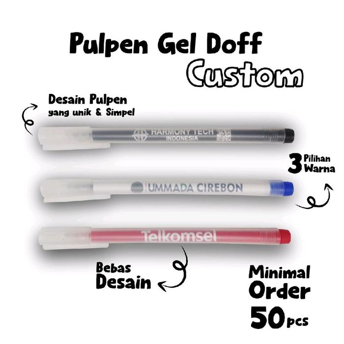 Pulpen Gel Doff Custom Logo | Ballpoint Custom Logo , Pena Custom, Pena Lucu Pernikahan Souvenir Har
