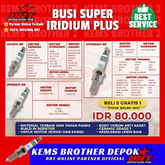 BUSI RACING BRT SUPER IRIDIUM UNTUK XMAX VARIO 160 PCX 160 ADV 160 MXKING VIXION NMAX AEROX LEXI VAR