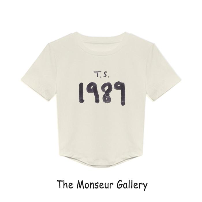 The Monseur Gallery Kaos Crop Wanita Slimfit T.S. 1989 | Baju Croptee Warna Buah Naga Korea