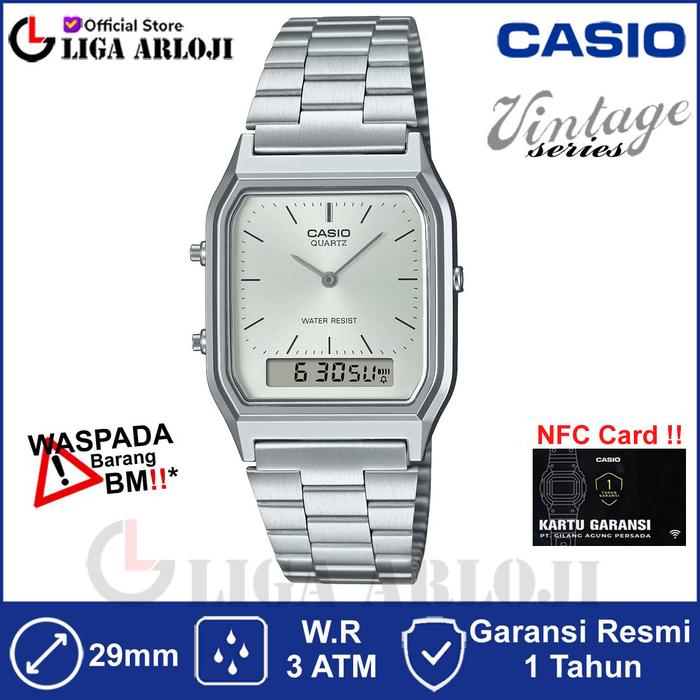 CASIO AQ-230A-7AMQYDF Jam Tangan Unisex Stainless AQ-230A-7A AQ230A AQ 230A 7AMQYDF