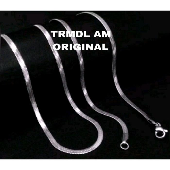TM - Kalung Rantai Titanium TM AM Original Kalung Pria dan Wanita Anti Karat Barang Ori