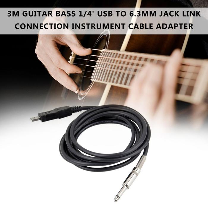 3M Gitar Kabel Hitam Kabel Audio untuk Gitar Listrik Bass