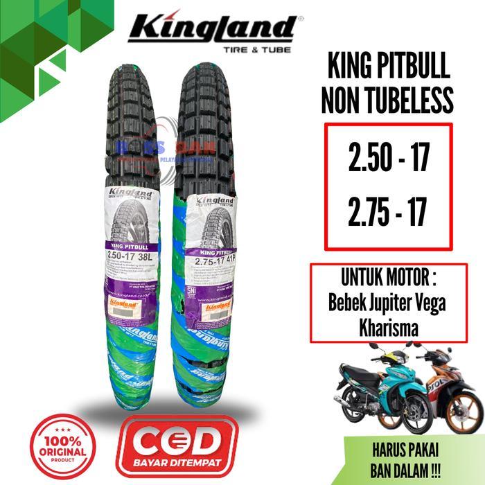 Ban Semi Trail Bukan Tubeless Kingland Ukuran 2.50 2.75 3.00 Ring 17 untuk Motor Bebek Revo Supra Bl