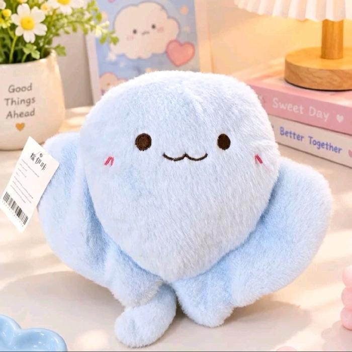 Boneka Funifun Model Ikan Pari Lembut Berbulu Lucu untuk Dekorasi Ruangan