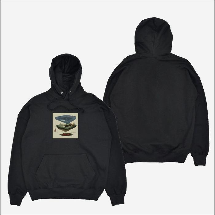 Kaligane Hoodie Efek Rumah Kaca Seperti Rahim Ibu Music Sweater Pullover Unisex Hitam