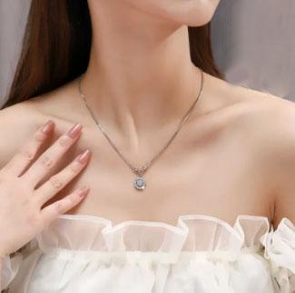 COD kalung retro titanium aksesoris wanita anti karat  cinta love culpa mia kristal indah Korea perh