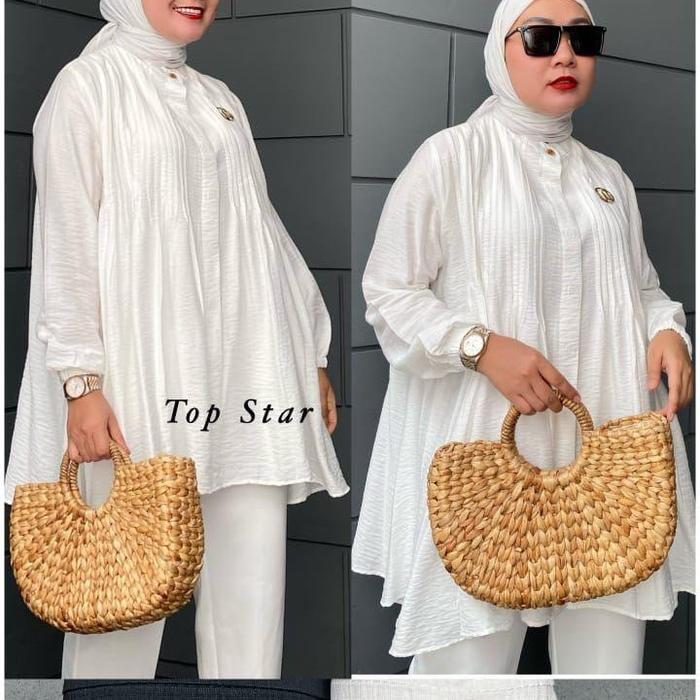 Atasan winody ready 2 warna hitam dan putih cocok dipakai santai dan kerja muat dr BB 45-85