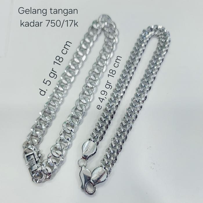 GELANG SISIK NAGA EMAS PUTIH ASLI KADAR 17K