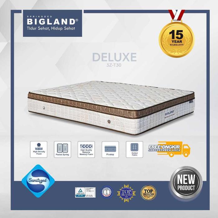 NEW PRODUK Kasur Springbed Bigland Deluxe Pocket Plustop (FREE BANTAL)