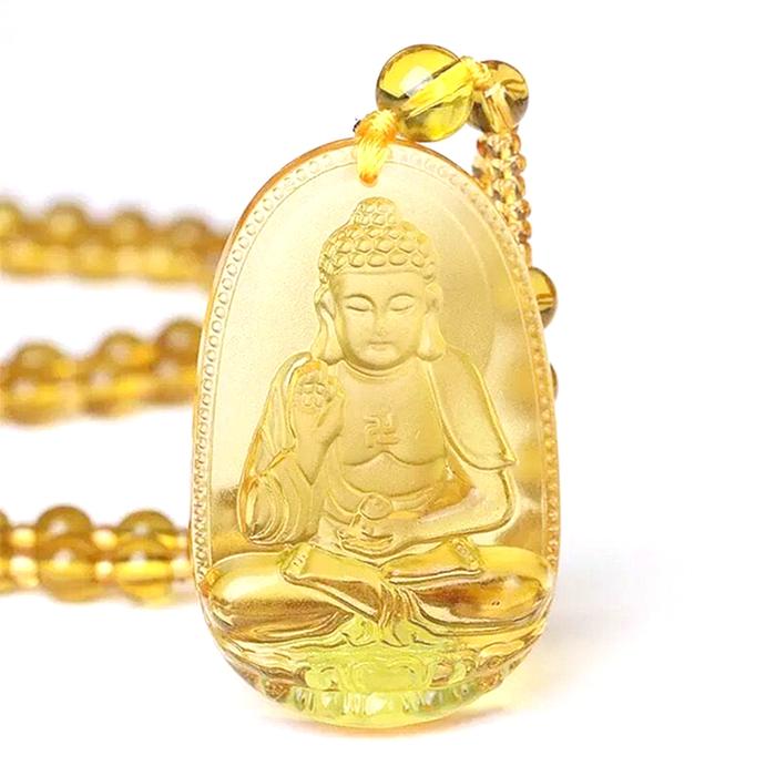 Buddha Pendant Necklace Carved Buddha Luck Amulet Pendant Necklace For Daily Wear