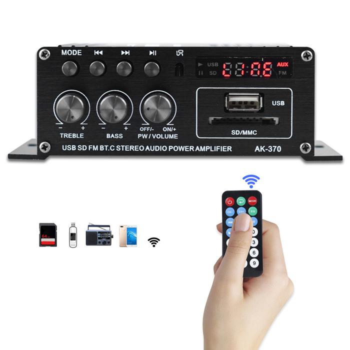 AK-370 Bluetooth-compatible Amplifier 2.0 Channel Audio Power