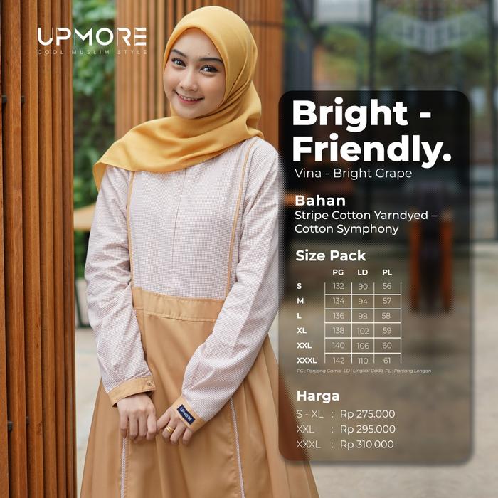 Baju Upmore UM 033 Vina Bright Gold - Sun - Upmore Vina  || Gamis Upmore