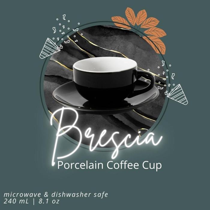 BRESCIA Coffee Cup I Cappucino Cup Porcelain I Cangkir Kopi Susu Keramik Cantik