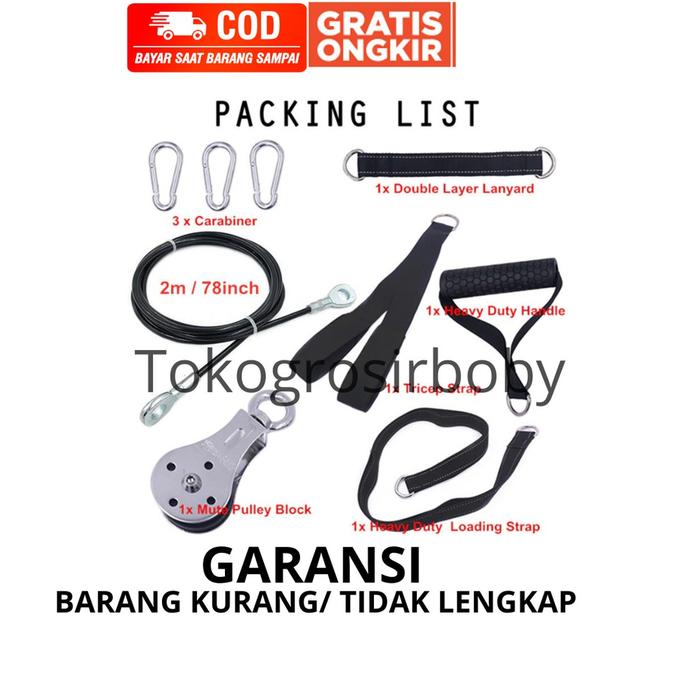 Katrol Fitness Set Home Gym Alat Fitness Angkat Beban Pulley Cable Machine