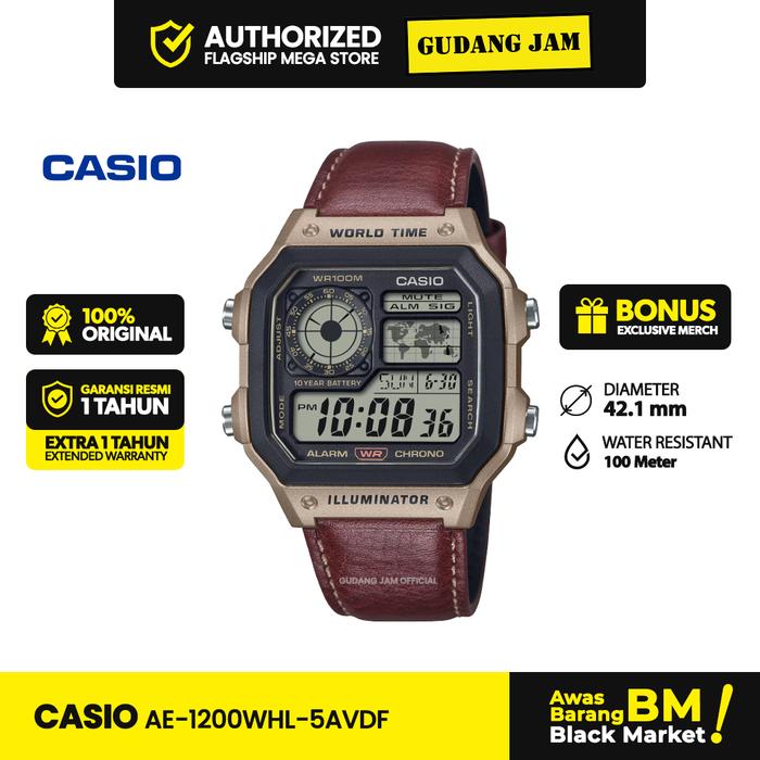 Casio AE-1200WHL-5AVDF AE-1200WHL-5A AE-1200WHL AE1200WHL AE 1200WHL Original Pria Watches