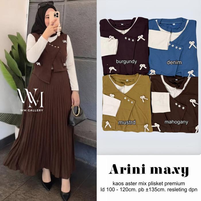 ARINI MAXY GAMIS KNIT ASTER MIX PLISKET LD 100 PANJANG 135CM