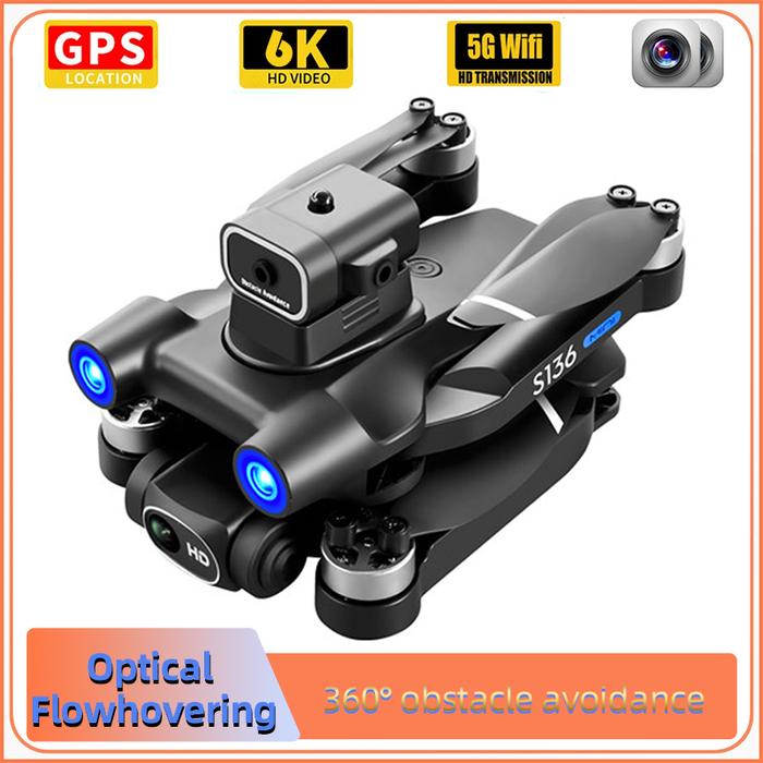 S136 Drone GPS kamera ESC ganda 6K profesional, pesawat nirawak